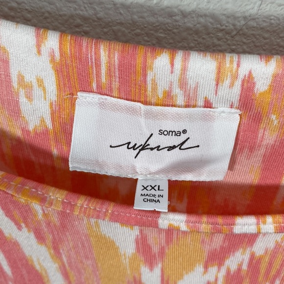 Soma weekend handkerchief asymmetric hem dress jersey knit built in‎ bra - Picture 3 of 10